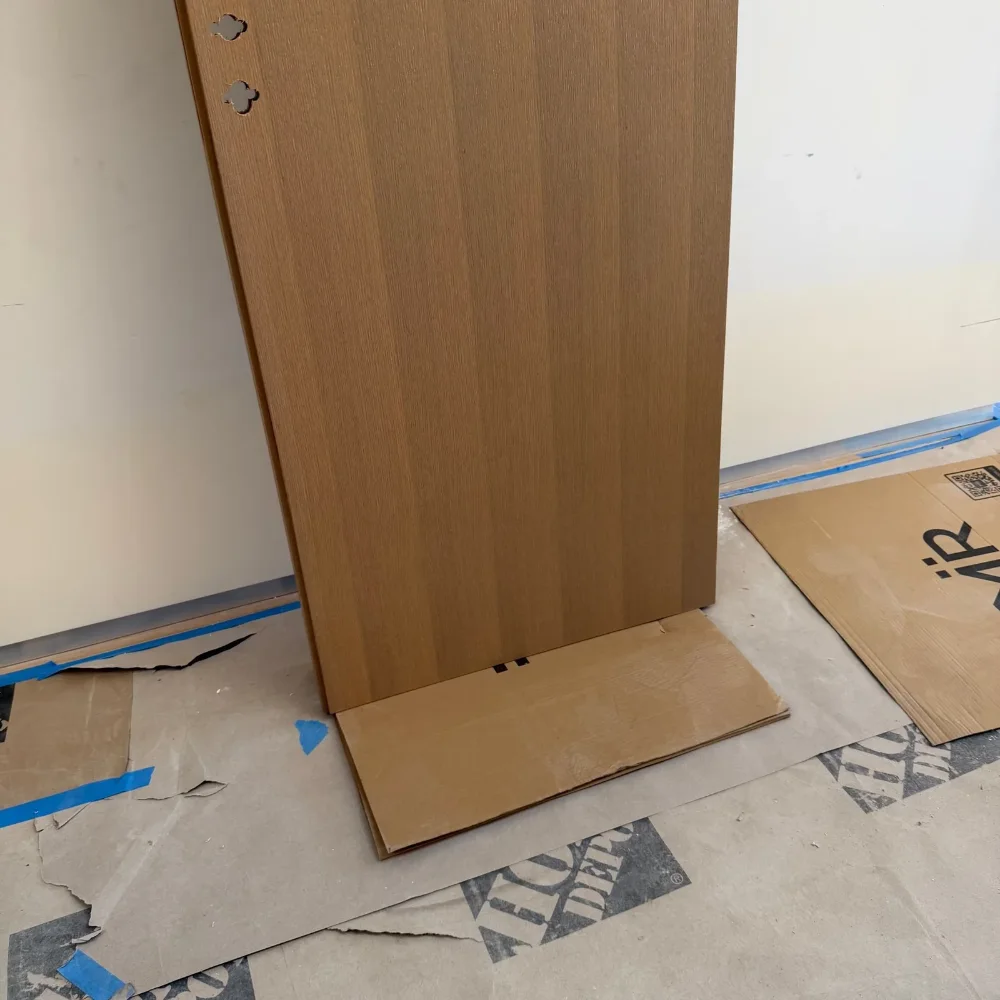 Door leaf, prepped for hardware